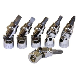 Rolson 6pc 1/4" Dr Universal Joint Bit Set