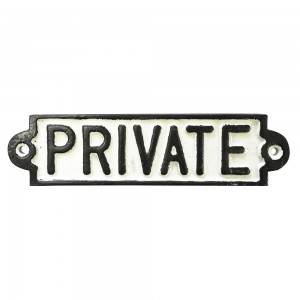 Rolson Cast Iron PRIVATE Sign