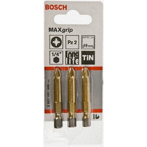 Bosch Bosch Maxgrip 3pc 49mm PZ2 Power Bits