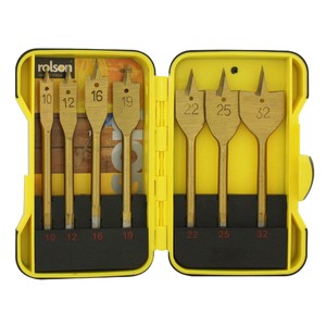 Rolson 7pc Flat Wood Bit Set