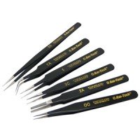 Am-Tech 6pc Coated Tweezer Non Magnetic Set