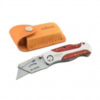 Rolson Folding Lock-Back Utility Knife with Leather Pouch