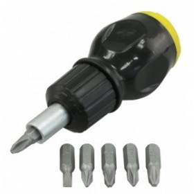 Rolson 6 in 1 Stubby Ratchet Screwdriver