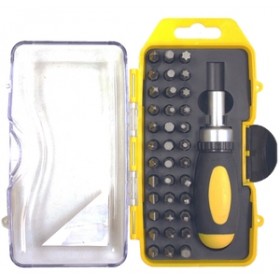 Rolson 38pc Stubby Ratchet Screwdriver and Bit Set