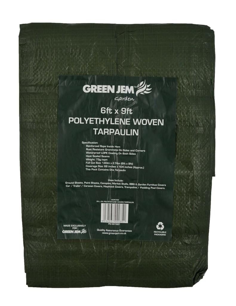 Green Jem Polyethylene Woven Tarpaulin 6' x 9'